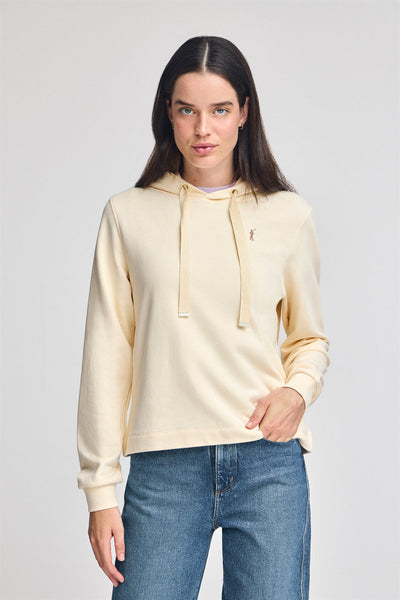 polo club Gebroken witte hoodie met geborduurd Rigby Go-logo