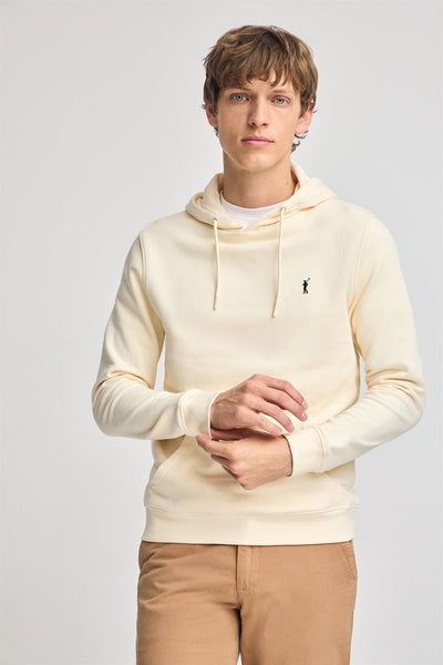 polo club Gebroken witte hoodie met geborduurd Rigby Go-logo