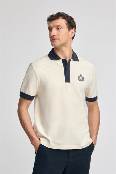 polo club Gebroken witte polo Morfeo met korte mouwen en nautisch detail