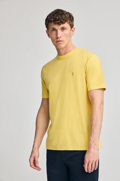 Polo Club Geel Basic T-shirt Met Ronde Hals En Geborduurd Rigby Best