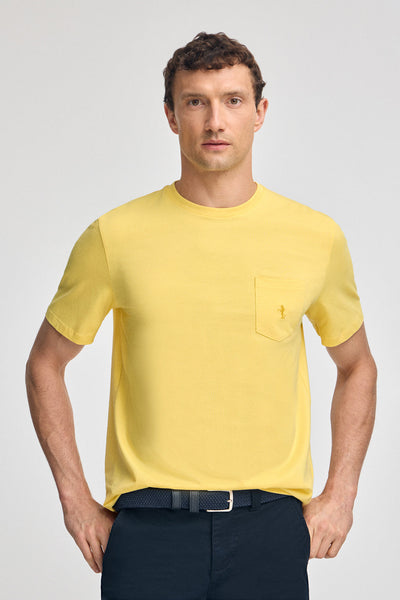 polo club Geel T-shirt met korte mouwen V-hals en geborduurd Rigby Best