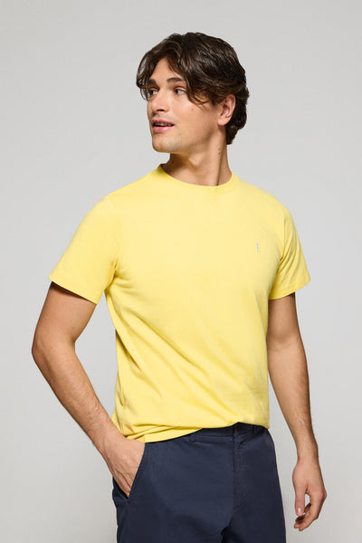 polo club Geel T-shirt met ronde hals en geborduurd Rigby Go-logo