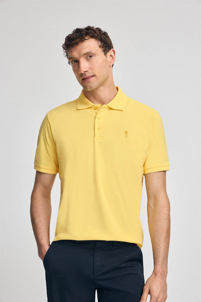 polo club Gele polo in piqué-katoen met korte mouwen en geborduurd Rigby Best