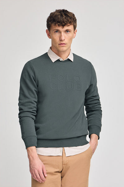 polo club Grijze sweater Iconic relaxed fit met 3D-logo