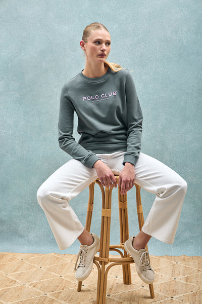 polo club Grijze sweater met rubberen Polo Club-logo