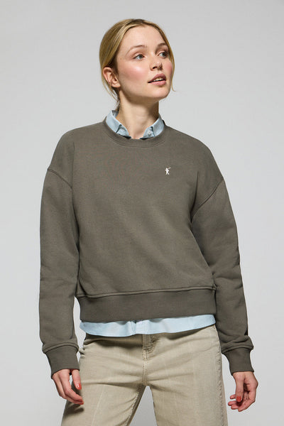 polo club Groene sweater met ronde hals en geborduurd Rigby Go-logo