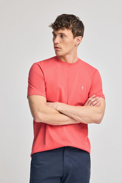 Polo Club Koraal Basic T-shirt Met Ronde Hals En Geborduurd Rigby Best