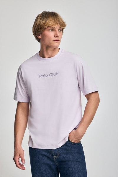 polo club Lavendelkleurig T-shirt met korte mouwen ronde hals en Polo Club-logo