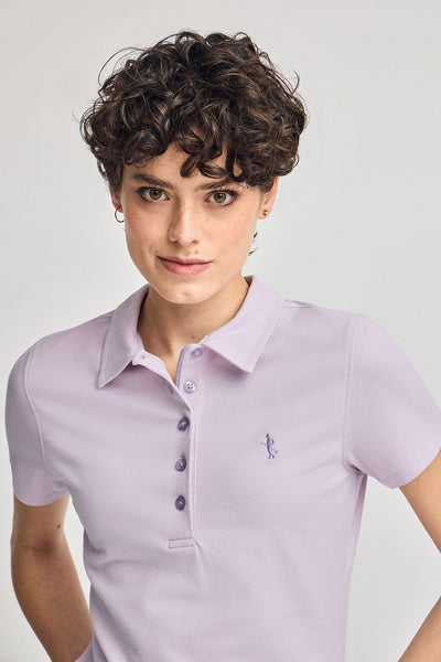 Polo Club Lavendelkleurige Katoenen Polo Met Korte Mouwen En Geborduurd Rigby Best
