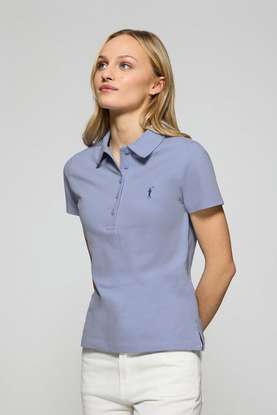 polo club Lavendelkleurige polo Pereira met vijf knopen en geborduurd Rigby Go-logo