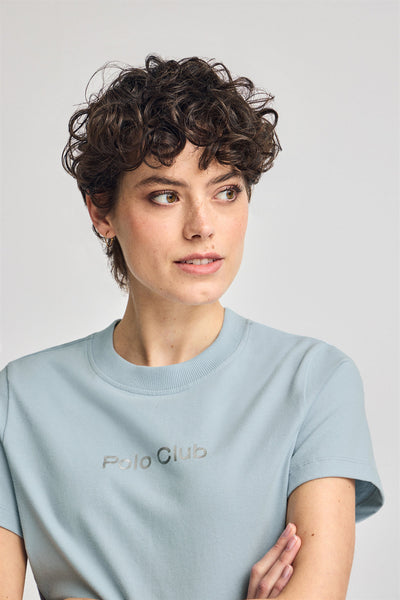 polo club Lichtblauw T-shirt Diamond met foil Polo Club-print