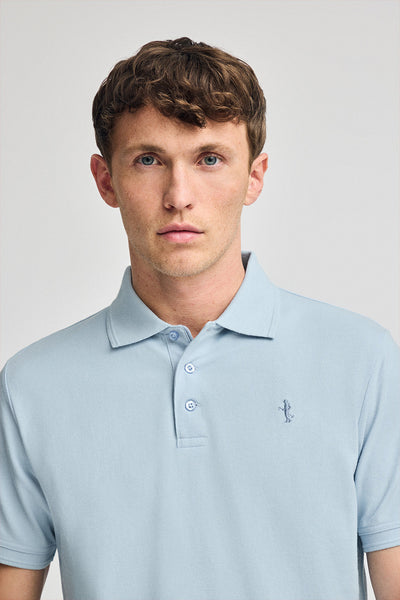 polo club Lichtblauwe polo in piqué-katoen met korte mouwen en geborduurd Rigby Best