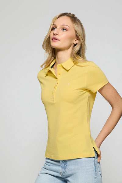 polo club Lichtgele polo Pereira met vijf knopen en geborduurd Rigby Go-logo