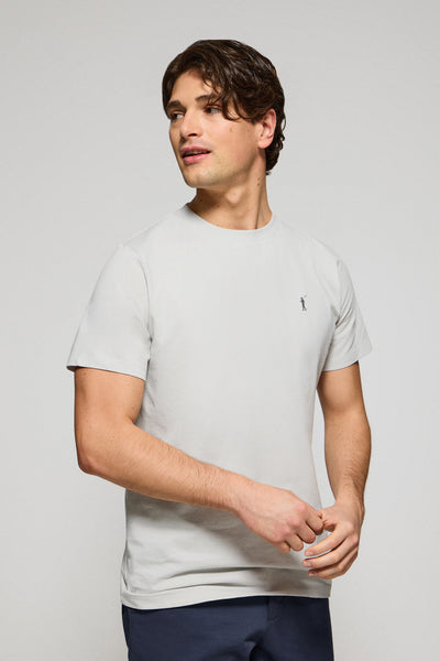 polo club Lichtgrijs T-shirt met ronde hals en geborduurd Rigby Go-logo