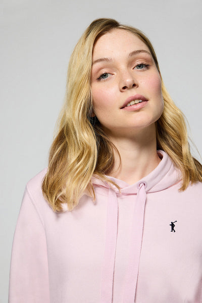 polo club Lichtroze hoodie met geborduurd Rigby Go-logo