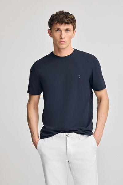 Polo Club Marineblauw Basic T-shirt Met Ronde Hals En Geborduurd Rigby Best
