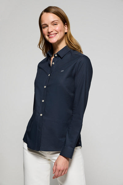 polo club Marineblauw regular fit hemd met geborduurd Polo Club-logo