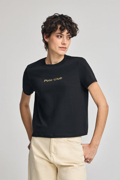 polo club Marineblauw T-shirt Diamond met foil Polo Club-print