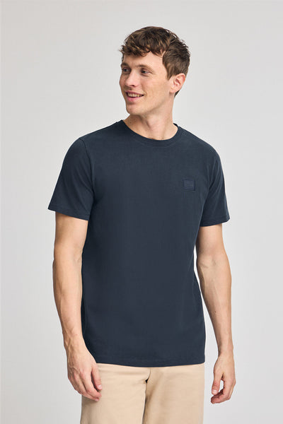 polo club Marineblauw T-shirt met garment dye en Polo Club-logo