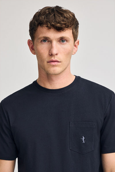 polo club Marineblauw T-shirt met korte mouwen borstzakje en geborduurd Rigby Best