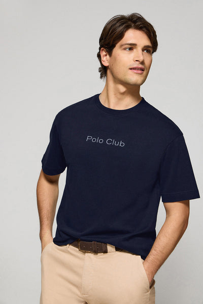 polo club Marineblauw T-shirt met korte mouwen ronde hals en Polo Club-logo