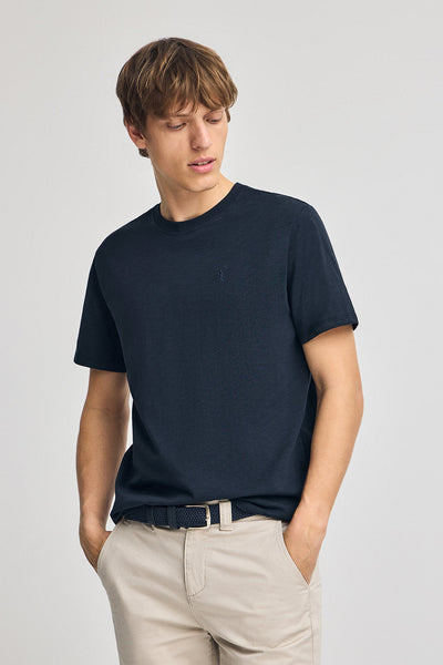 polo club Marineblauw T-shirt van gemêleerd katoen met geborduurd Rigby Go-logo