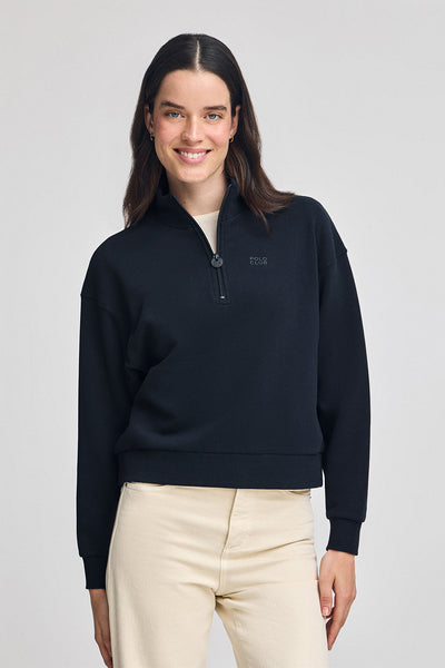 polo club Marineblauwe boxy fit sweater met rubberen Polo Club-logo