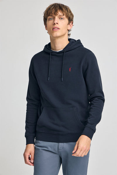 polo club Marineblauwe hoodie met geborduurd Rigby Go-logo