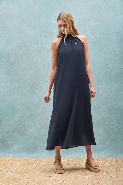 polo club Marineblauwe jurk Valay met Polo Club details