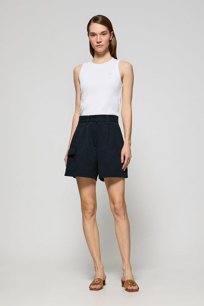 polo club Marineblauwe korte broek 'Menfis' in keperstof met Polo Club-details