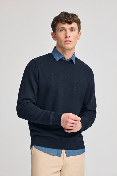 polo club Marineblauwe sweater Iconic relaxed fit met 3D-logo