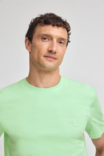 Polo Club Mintgroen Basic T-shirt Met Ronde Hals En Geborduurd Rigby Best