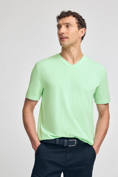 polo club Mintgroen T-shirt met korte mouwen V-hals en geborduurd Rigby Best