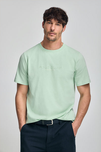 polo club Muntgroen T-shirt met ronde hals en rubberen logo