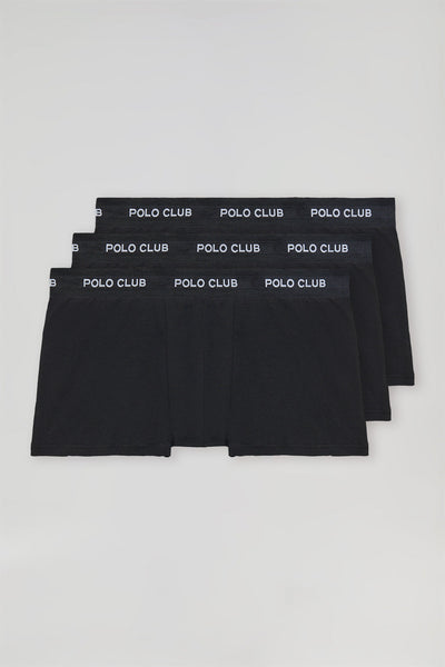 polo club Pack met drie zwarte boxershorts met Polo Club-logo