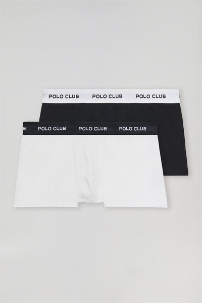 polo club Pack met twee boxershorts in zwart en wit met Polo Club-logo