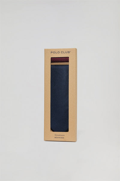 polo club Pack met zijden stropdas en zakdoek met geborduurd Polo Club-detail