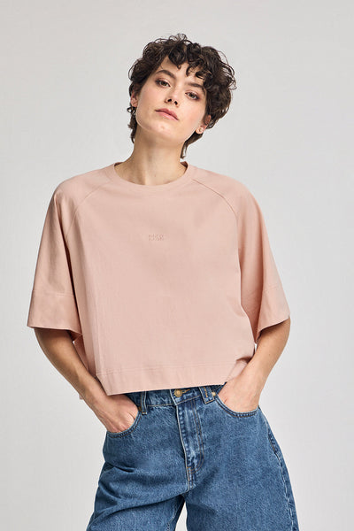 polo club Poederroze T-shirt Danae met geborduurd logo