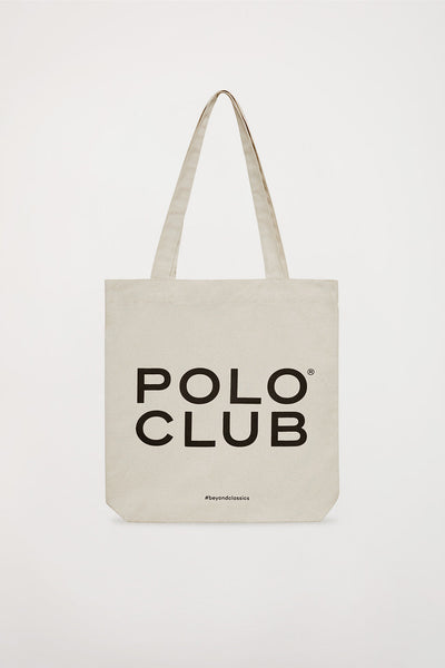 polo club Beige totebag met Polo Club-logo