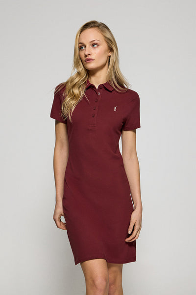 polo club Bordeauxrode polojurk met Rigby Go-logo
