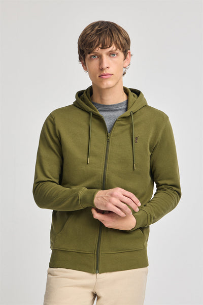 polo club Groene hoodie met rits en Rigby Go-logo