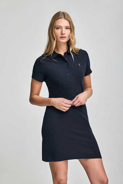 polo club Marineblauwe polojurk met Rigby Go-logo