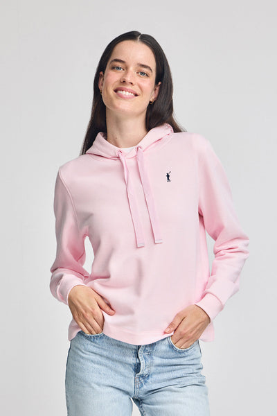 polo club Roze hoodie met geborduurd Rigby Go-logo