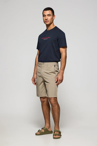 polo club Zandkleurige technische short Landscape