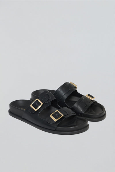 polo club Zwarte bio sandalen ‘Blake’ met gespen