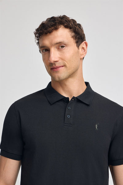 polo club Zwarte polo met geborduurd Rigby Go