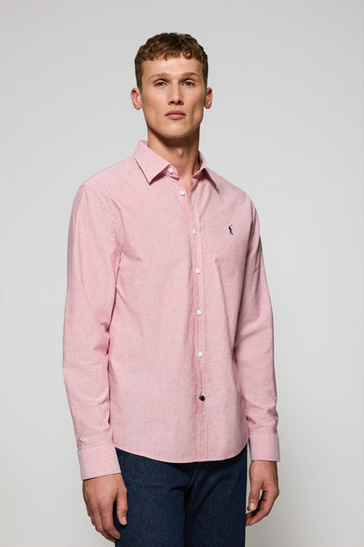 polo club Rood hemd Pharrel met strepen en geborduurd Rigby Go-logo