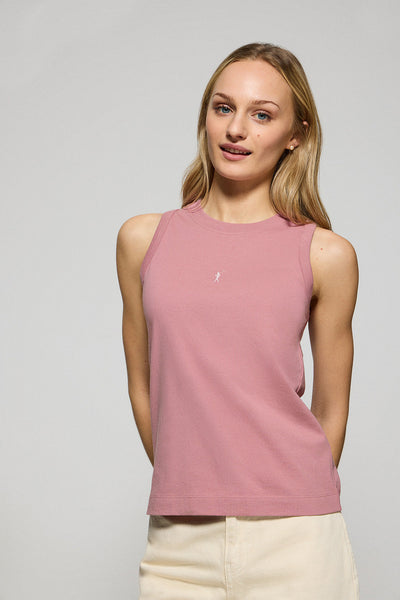 polo club Roze basic top met ronde hals en geborduurd Rigby Go-logo polo club Roze basic top met ronde hals en geborduurd Rigby Go-logo