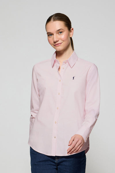 polo club Roze hemd "Oxford" met Rigby Go-logo regular fit
