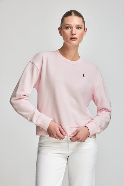 polo club Roze hoodie met ronde hals en geborduurd Rigby Go-logo